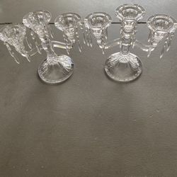 2 Crystal Clear Candle Holder