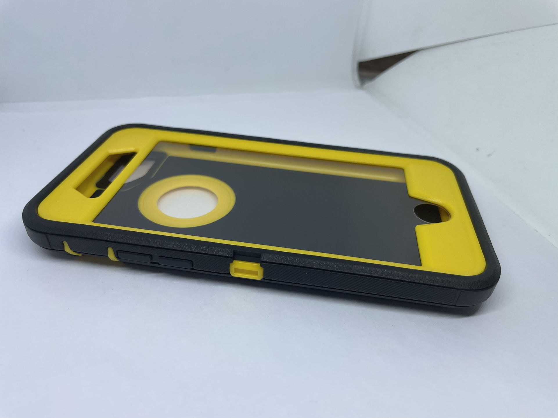 For iPhone 6 iPhone 7/8 iPhone SE Yellow With Black Full Cover Case With Built In Screen Protector