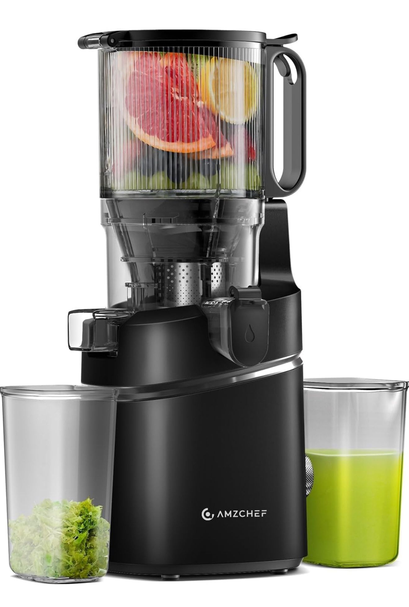 AMZCHEF Juicer Machines, 5.8" Extra Self-Feeding Cold Press Juicer