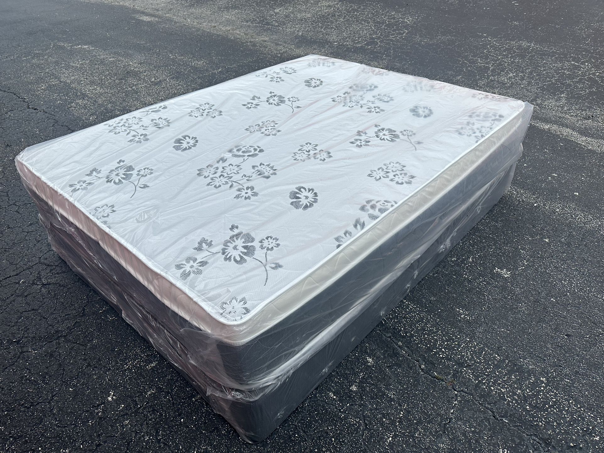 New Queen Pillowtop Mattress And Box Spring Set