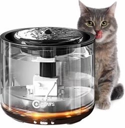 Ciays 67oz/2L Pet Water Fountain Automatic Cat Drinking Fountain Multi Filtration System Pet Water F