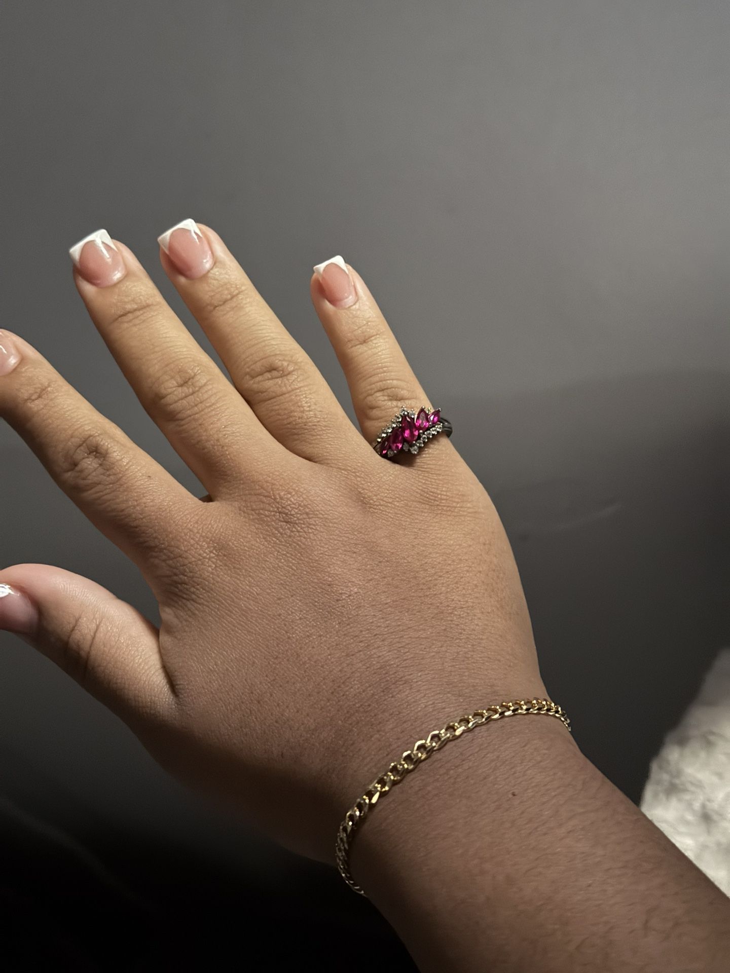 Ruby marquise stone ring