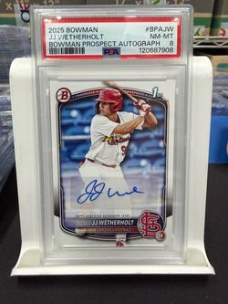 2025 Bowman JJ Wetherholt 1st Bowman Paper Auto PSA 8 #BPAJW Cardinals