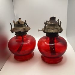 Vintage Red Oil Lamps (LI)