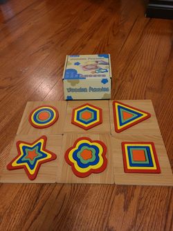 AusTep Wooden Shape Puzzles Set