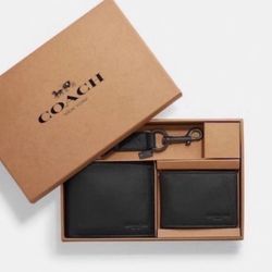 Coach Men's Wallet Boxed 3 In 1 Wallet Gift Set