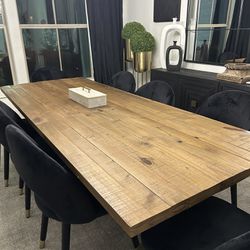 West Elm Dining Table And Eight Chairs 