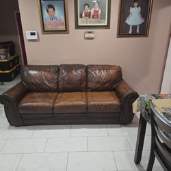 Brown leather Couch