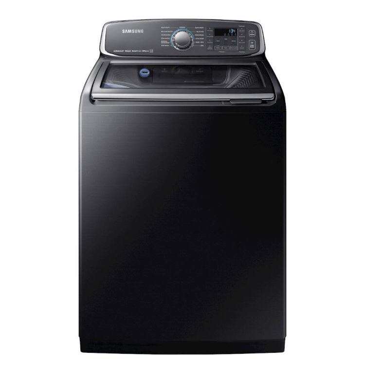 Samsung - 5.2 Cu. Ft. High Efficiency Top Load Washer with Activewash - Black Stainless Steel