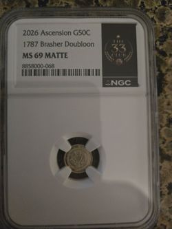 NGC MS69 TOP POP .999 GOLD BRASHER DOUBLOON