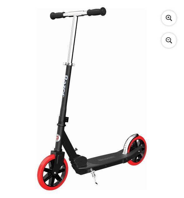 Razor Carbon Lux Kick Scooter - Red/Black, Spoked Large Wheels, Folding Scooter for up to 220 lbs