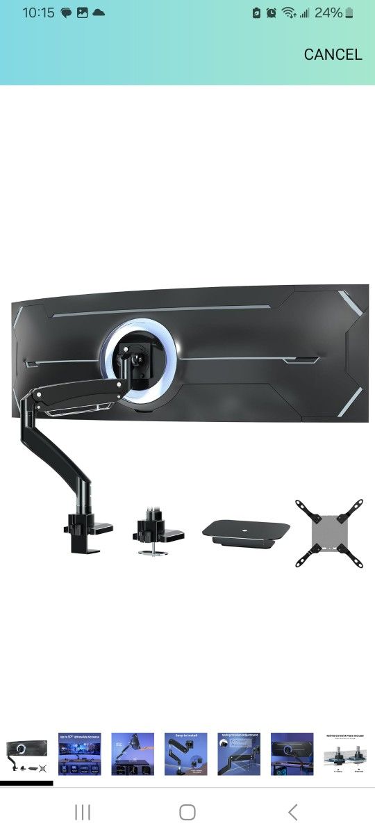 22 -57 Inch Heavy Duty Ultrawide Monitor Arm $60