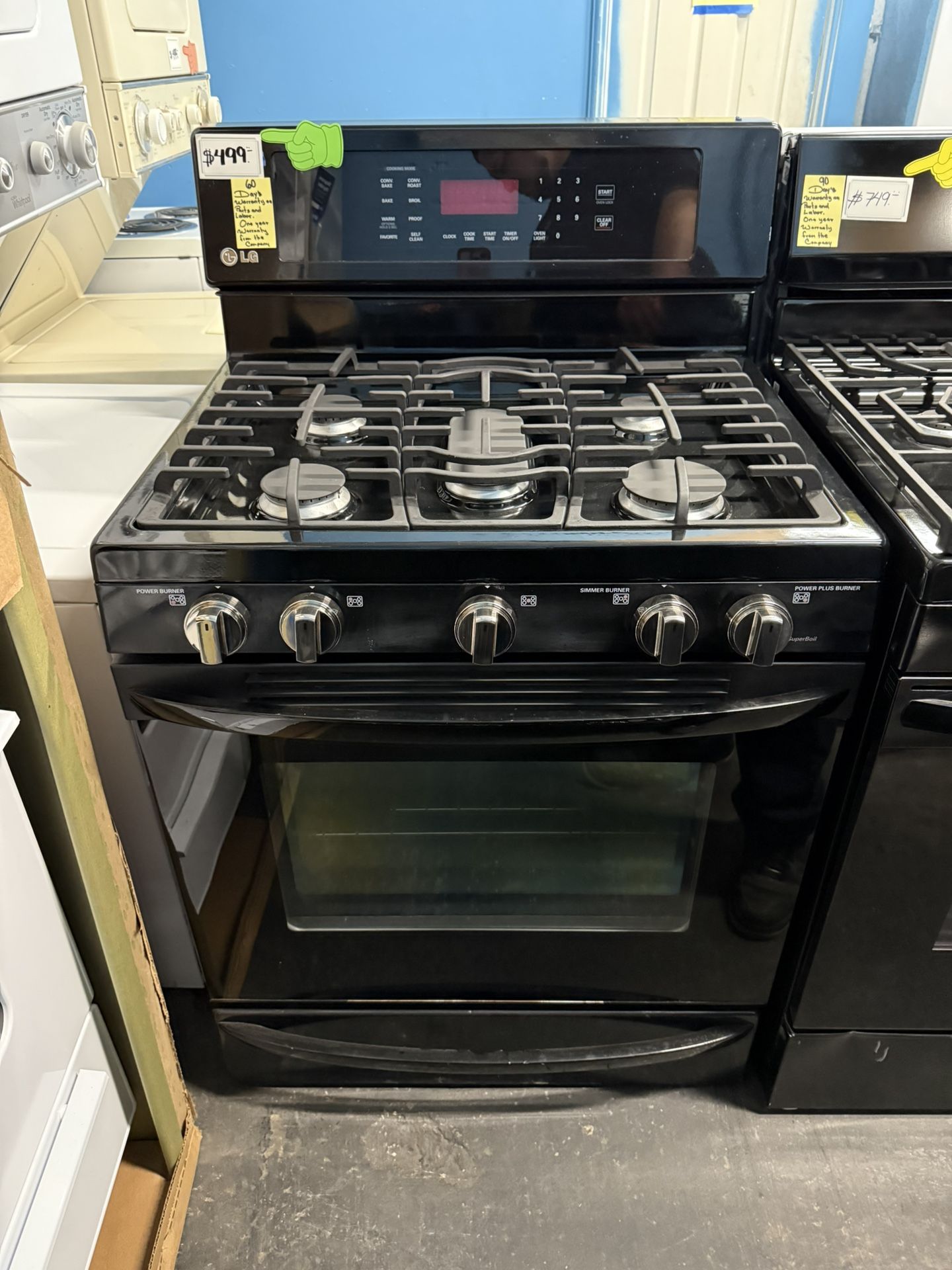 LG black 5 burner range stove 