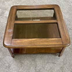 Solid Wood And Glass Coffee Table 