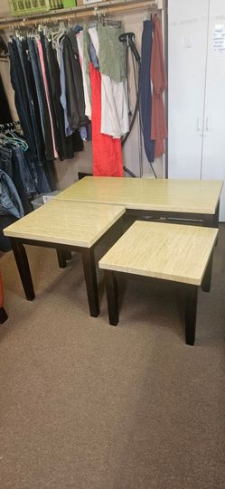 3 marbletop tables
