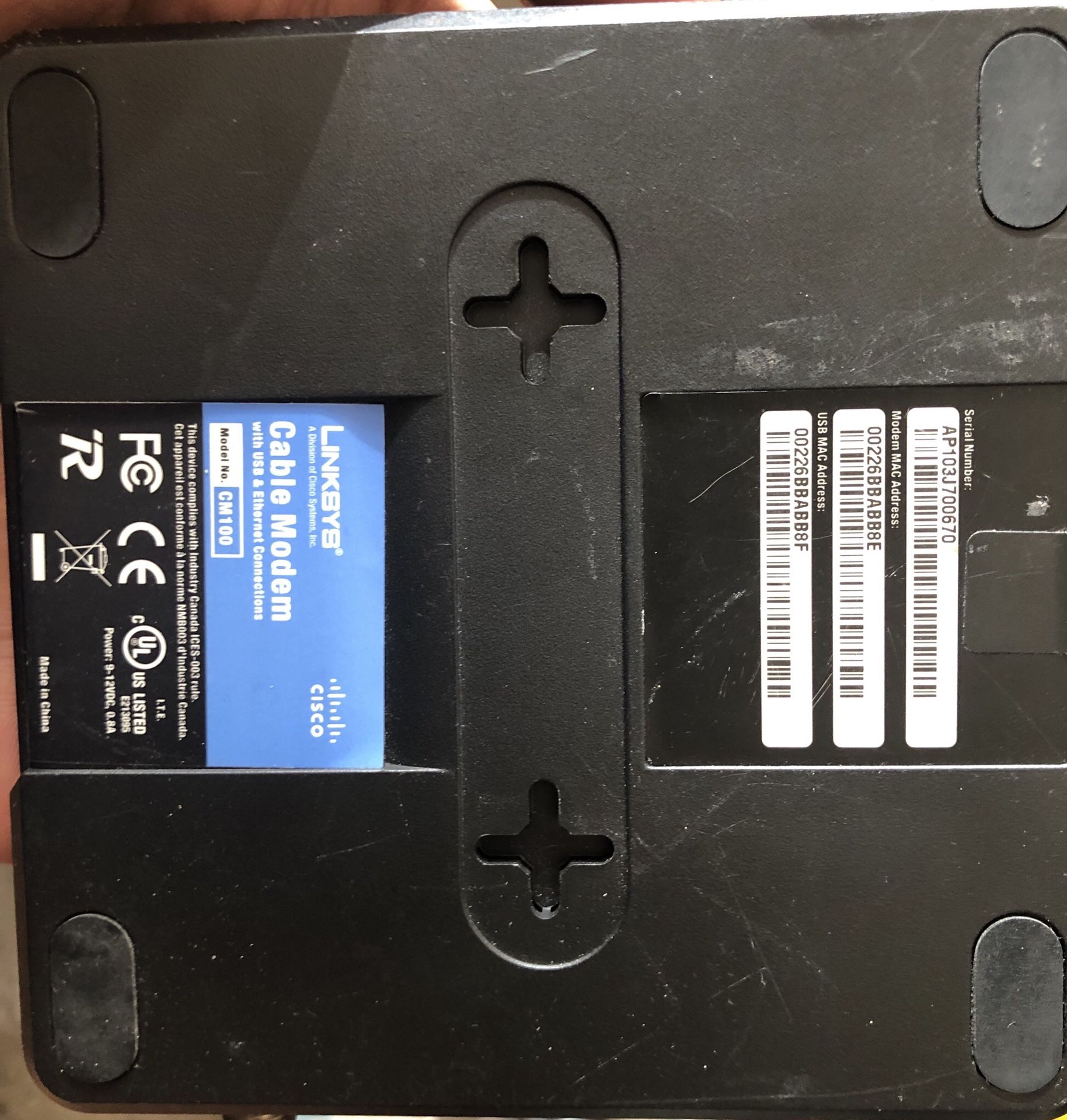 Linksys Cable Modem CM 100