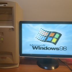 Vintage working Compaq Deskpro Windows 98 Retro Desktop Pentium II 450 MHz 6GB HDD MTG Shandalar installed