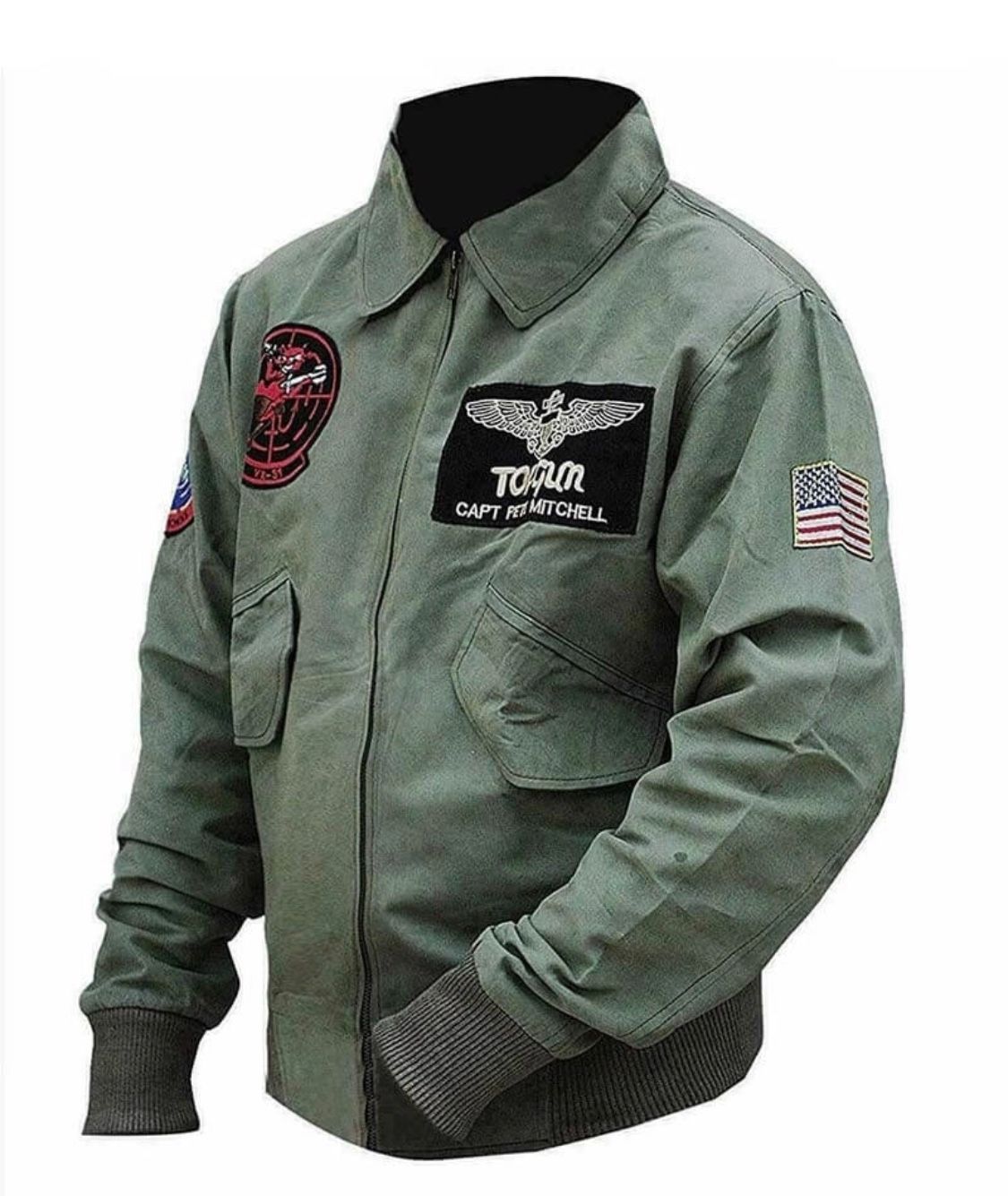 Top Gun Maverick Jacket Green MA-1 Flight Bomber Jacket