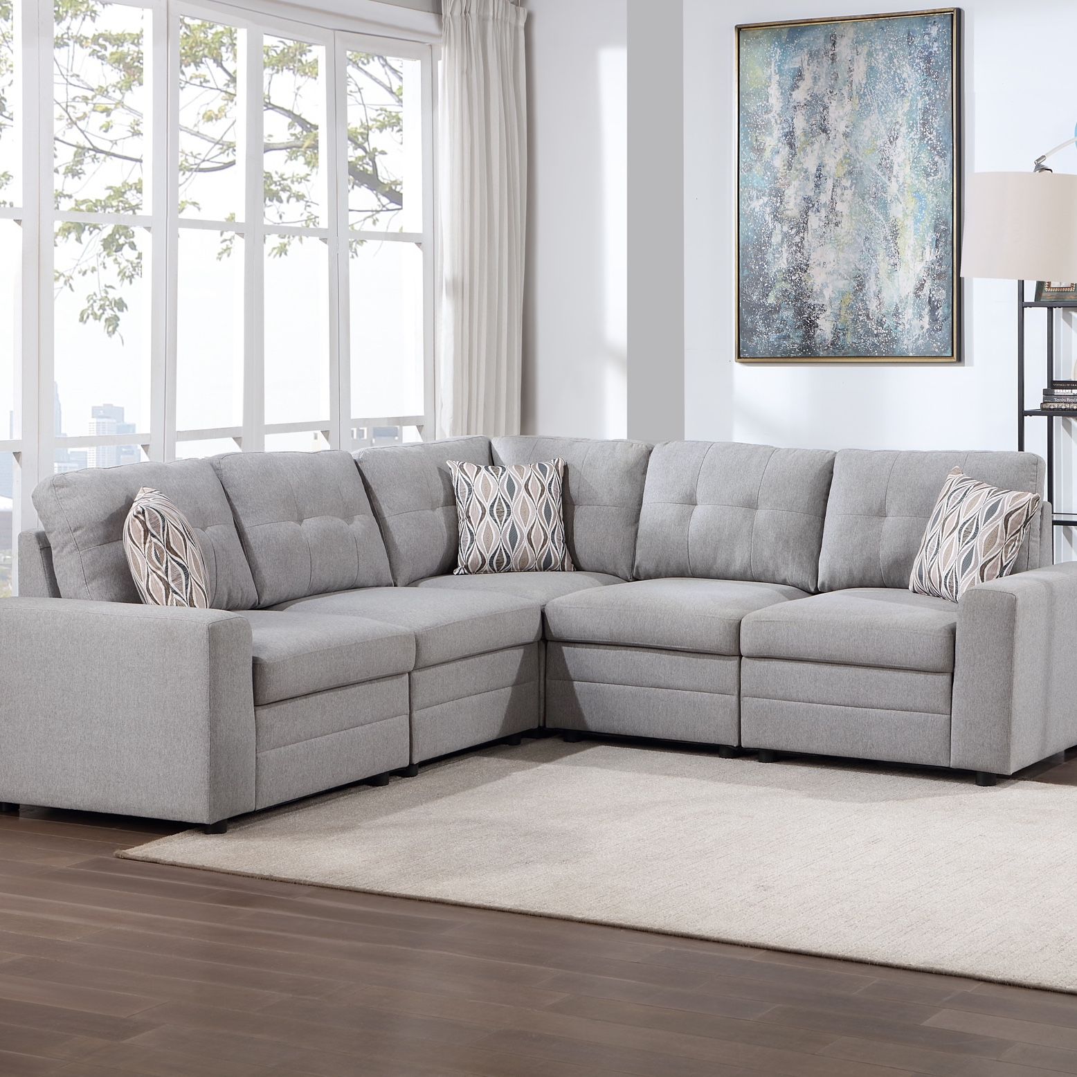 Leisure Space - Oceanside Modular Sectional Sofa (Gary)