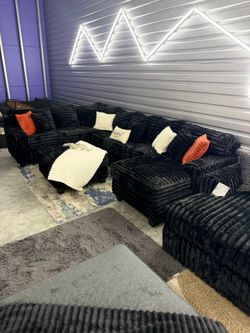 🖤 Corduroy U-Shape Sectional Sofa