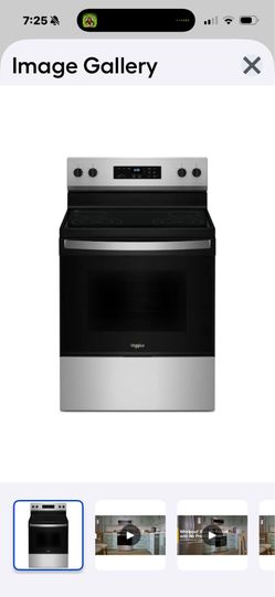 Whirlpool Flexible Cooktop 30-in Glass Top 4-Burners 5.3 cu ft Freestanding Electric Range (Stainless Steel)