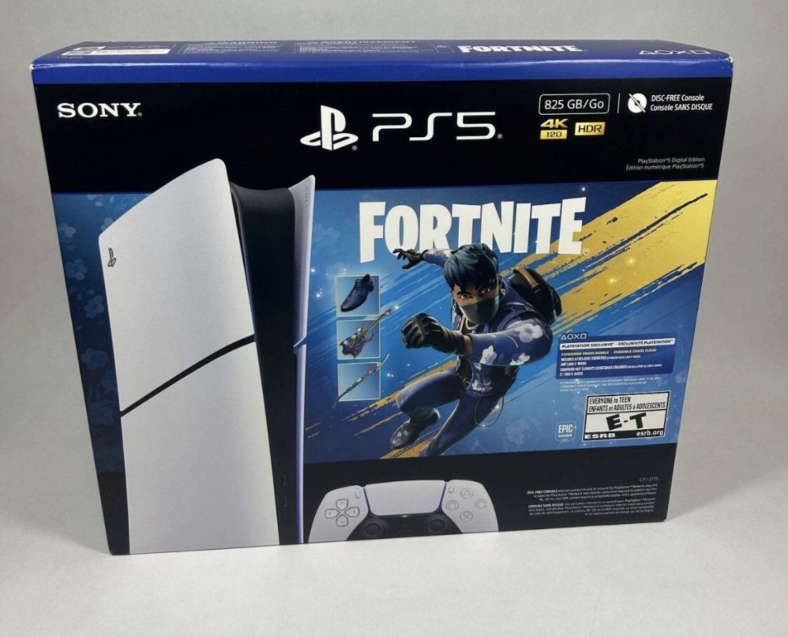 New Sony PlayStation 5 Digital Edition PS5 825GB Fortnite Flowering Chaos Bundle