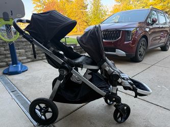City Select double stroller with second seat and adapter