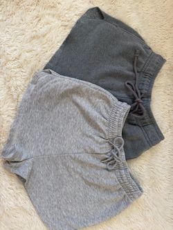 2 Pairs of Gray Drawstring Sweat Shorts