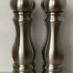 Peugot France Stainless Salt And Pepper Mills. 9” Tall. U Select