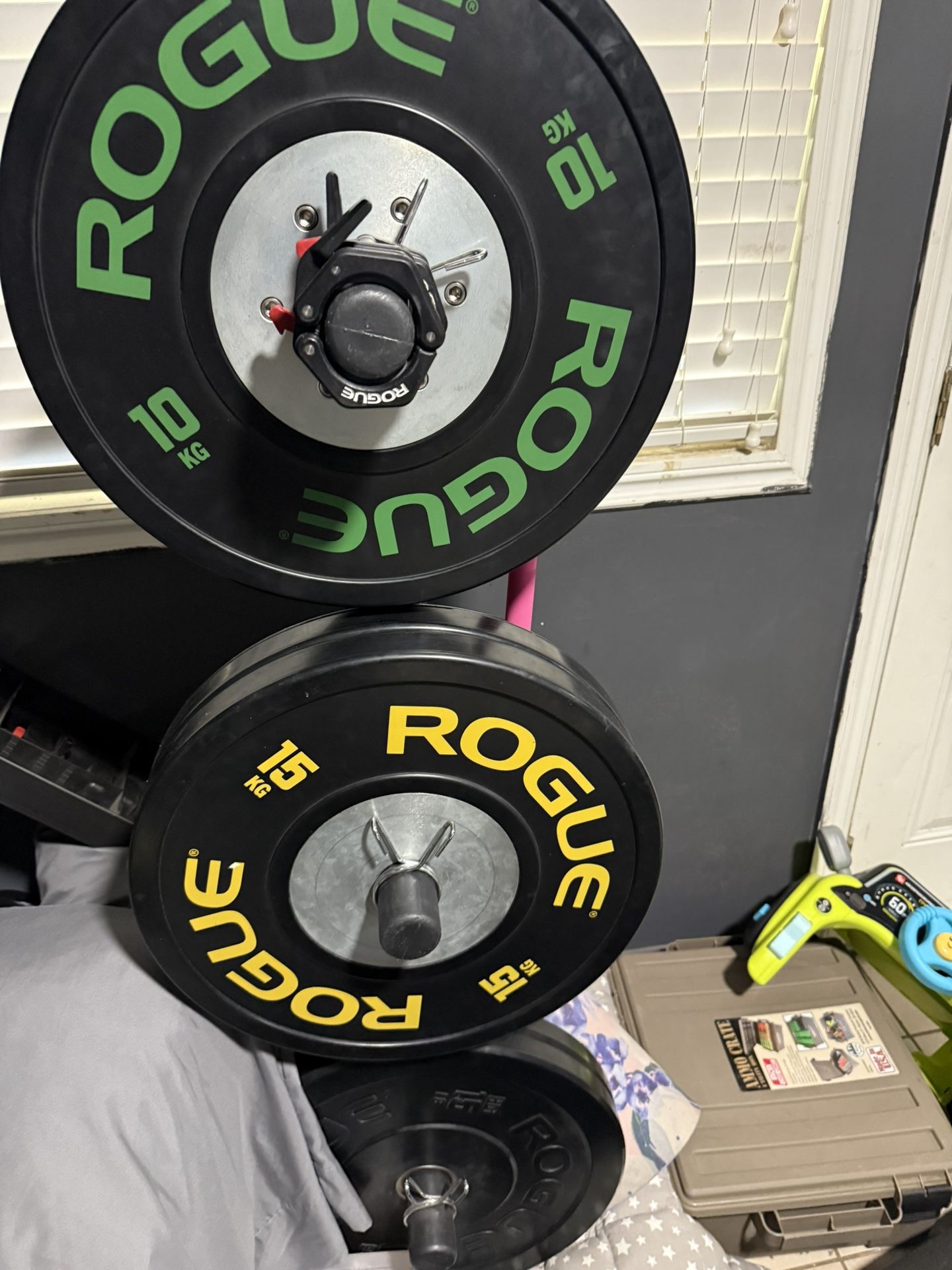 Rogue Plates, Barbell And Weight Tree