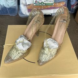 Bisou Bisou Clear Rhinestone Stiletto Sz: 7.5