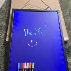 Hosim LED Writing Board Neon Sign with 8 Markers – 24"x16"