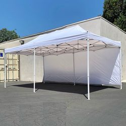 (New) $205 Heavy Duty 10x20 ft Instant Popup Canopy Shades with (2) Sidewalls