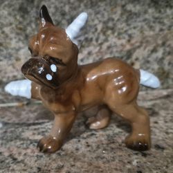 Cute Injured Bandaged Boxer Dog Figurine