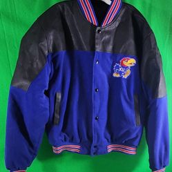 Kansas Jayhawks Embroidered KU Bomber Coat Adult Size L