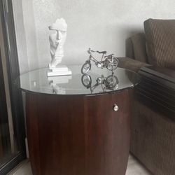 Wooden & Glass End Table