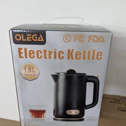 1500W Electric Kettle, 1.8L Stainless Steel Boiling Water, Auto Shut Off 120V
