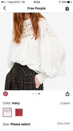 Women white top size XS