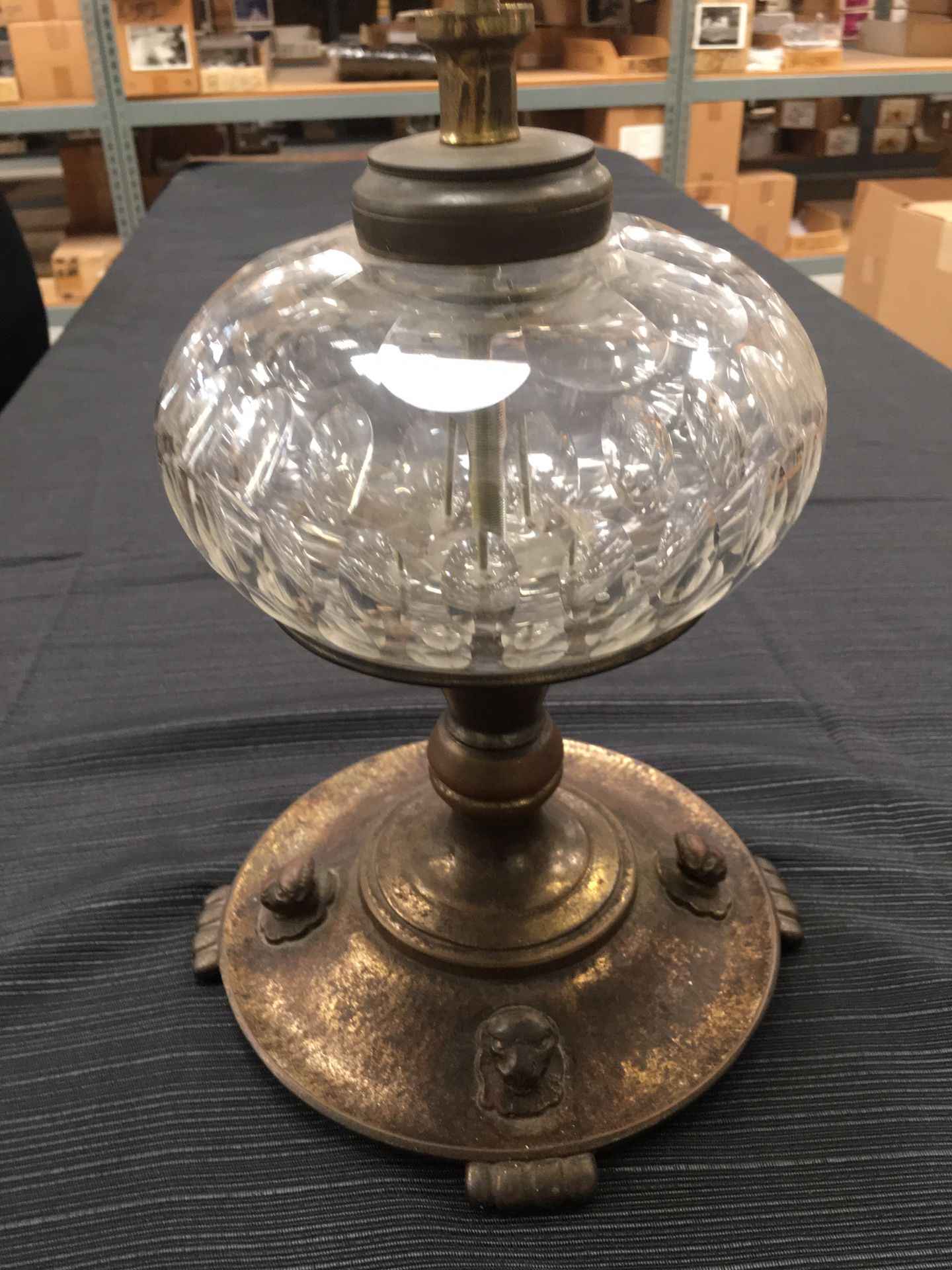 Antique Signed Oscar Bach lamp base