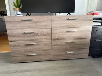 Modern double dresser with silver handles