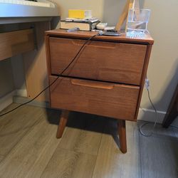 Mid Century Nightstand with 2 Drawers.