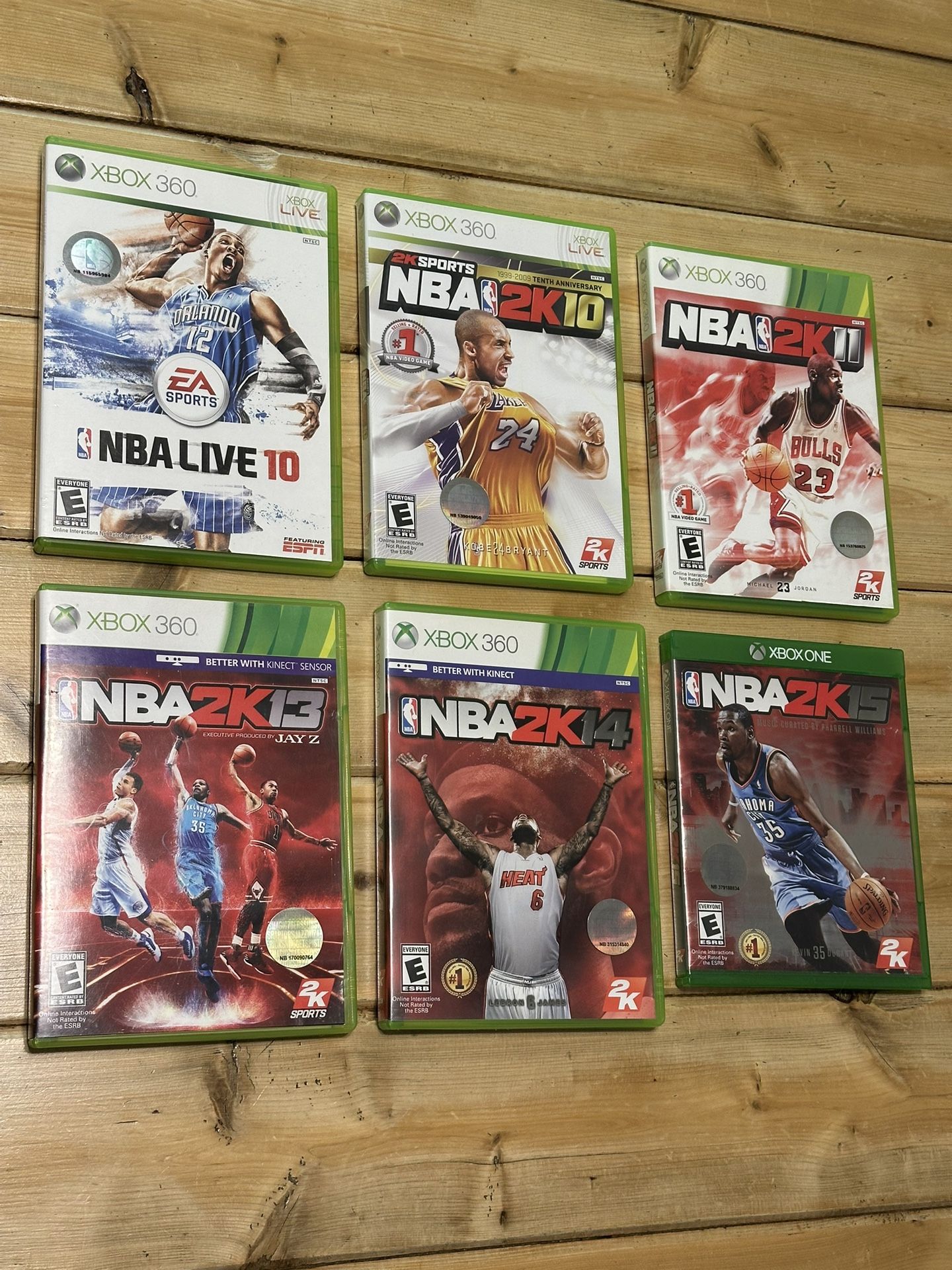* 6x NBA2K Basketball Lot - XBOX360/ONE GAMING LOT  * Nba2k10- 360  * Nba2k10- 360 * Nba2k11- 360 * Nba2k13- 360  * Nba2k14- 360  * Nba2k15 - 1  * Nic