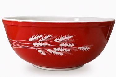 Vintage Pyrex Autumn Harvest Wheat #404 Rust 4 Qt Mixing Bowl
