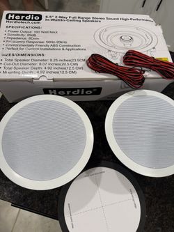 Herdio 6.5” Ceiling Speakers In-Wall Speakers