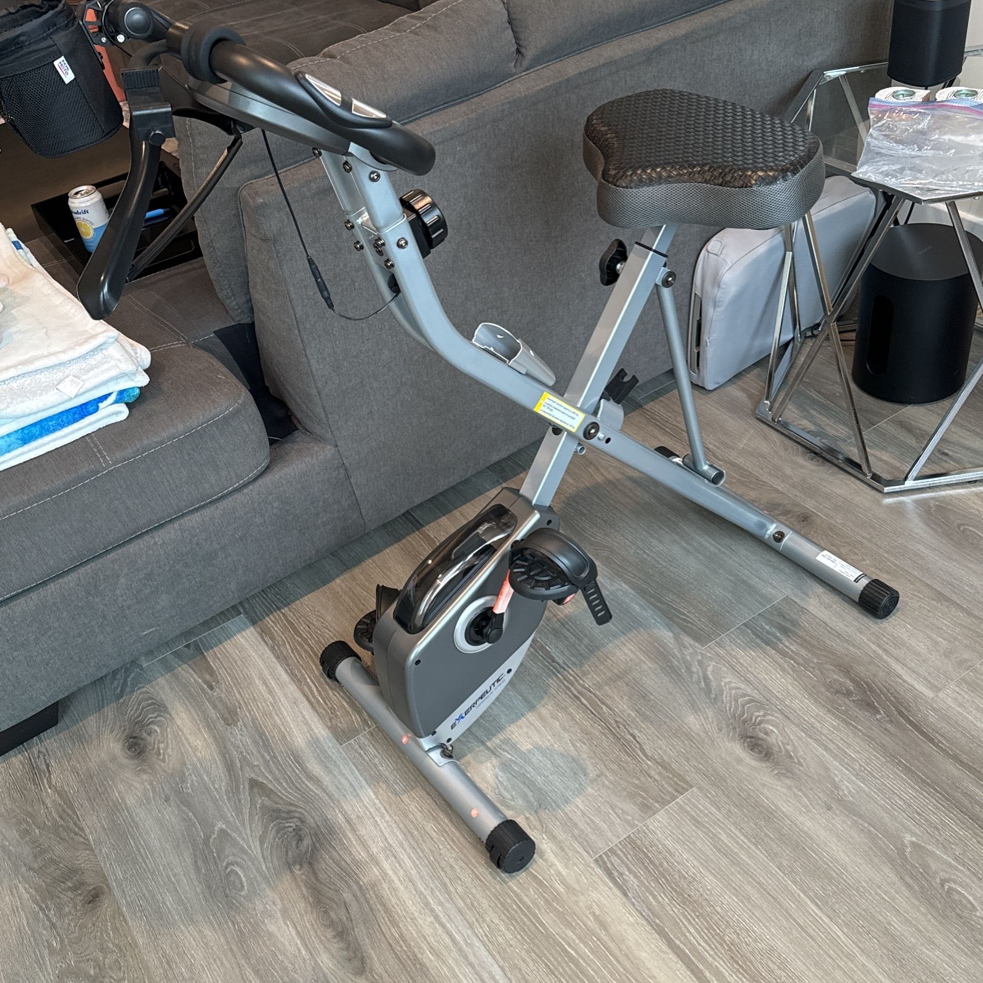 Like New Exercise Bike Foldable With Wheels 