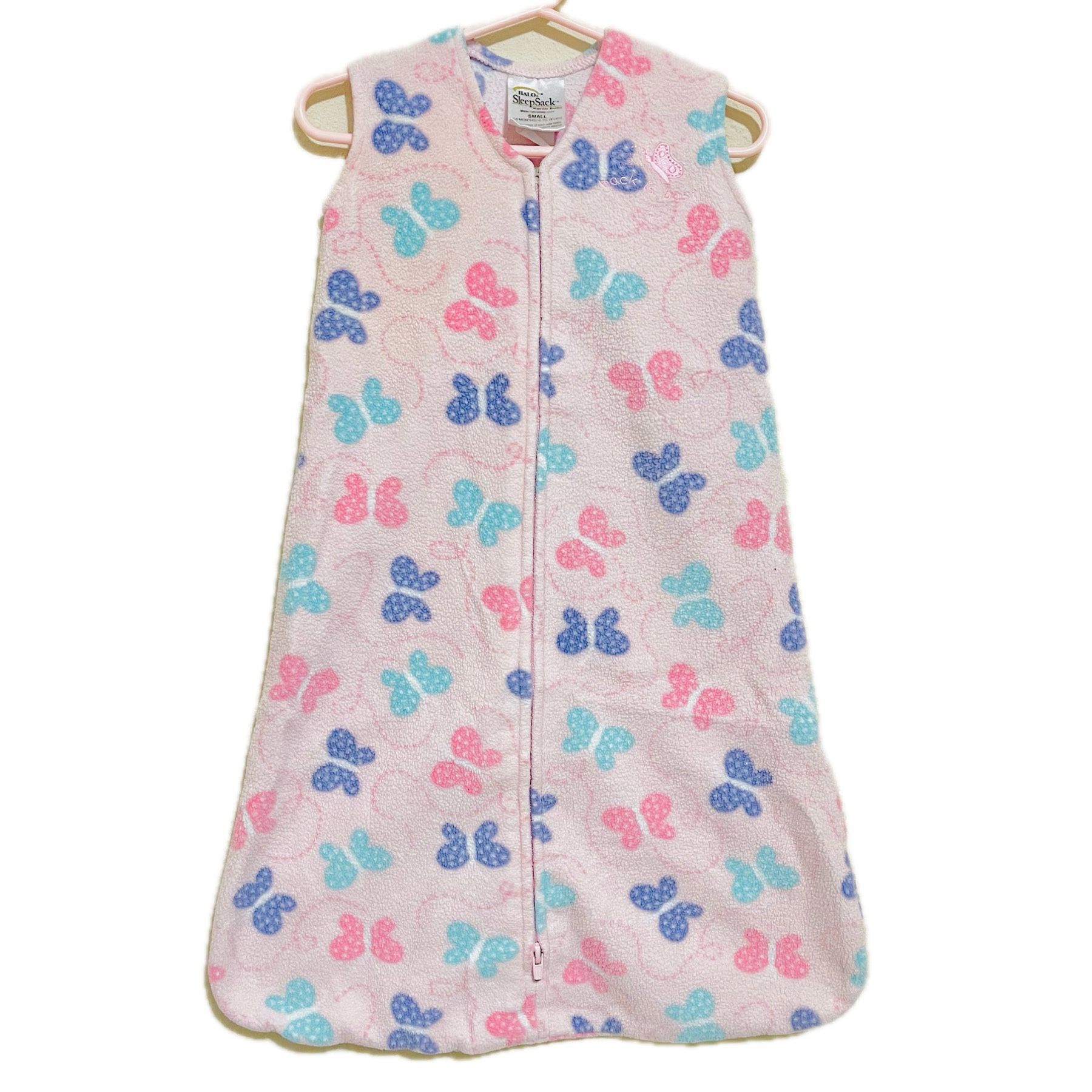 Halo Sleep Sack Micro Fleece Size Small (16-24 Lbs) Wearable Blanket Butterflies Baby Girls