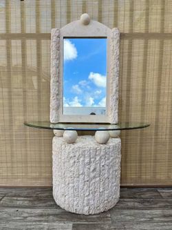 Postmodern Tessallated Mactan Stone Entry Console