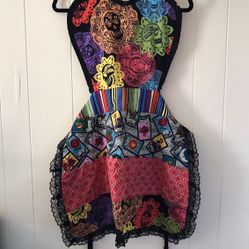 Cooking Apron Themed Lotaria & Sugar Skull  with Serape  