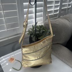 Dawli-Genuine Leather Gold Asymmetrical bag purse vintage