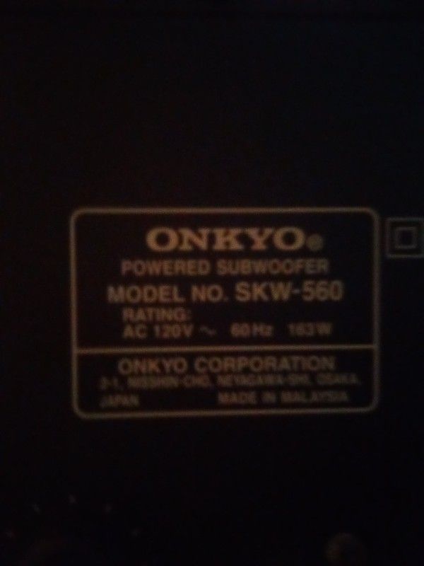 Onkyo 8 Inch Powered Subwoofer ( Home Theater) Wired